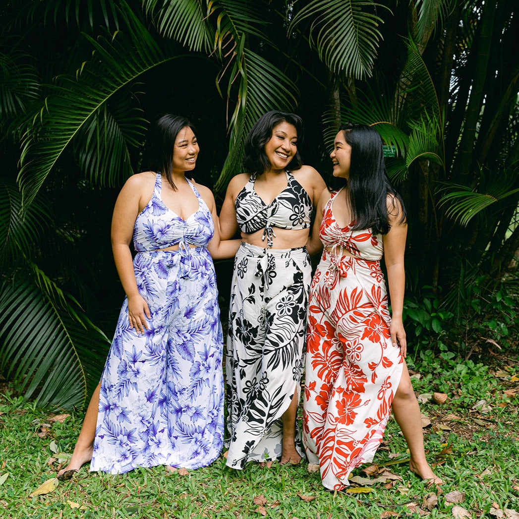 Bright Hibiscus Wrap Pants and Top Set, Made in Hawaii Bright Hibiscus Wrap Pants and Top Set, Made in Hawaii