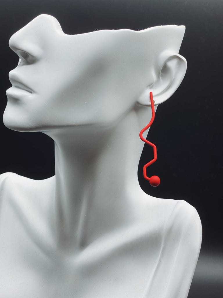 Abstract Lines Stud Earrings - Handmade Modern Design Abstract Lines Earrings - Ninth Isle, Made with Aloha