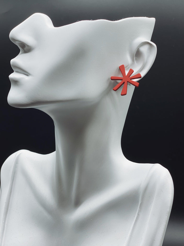 Asymmetry Art Star Stud Earrings - Handmade Elegant Vintage Art Flowers Earrings - Ninth Isle, Made with Aloha
