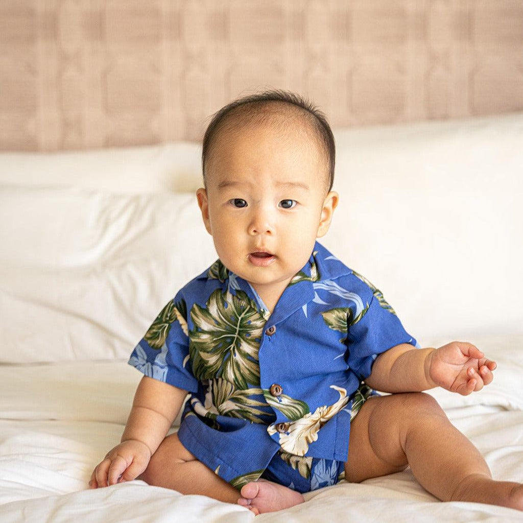 Bamboo Ginger Boy's Aloha Shirt and Shorts Set, Made in Hawaii - Ninth Isle, Made with Aloha