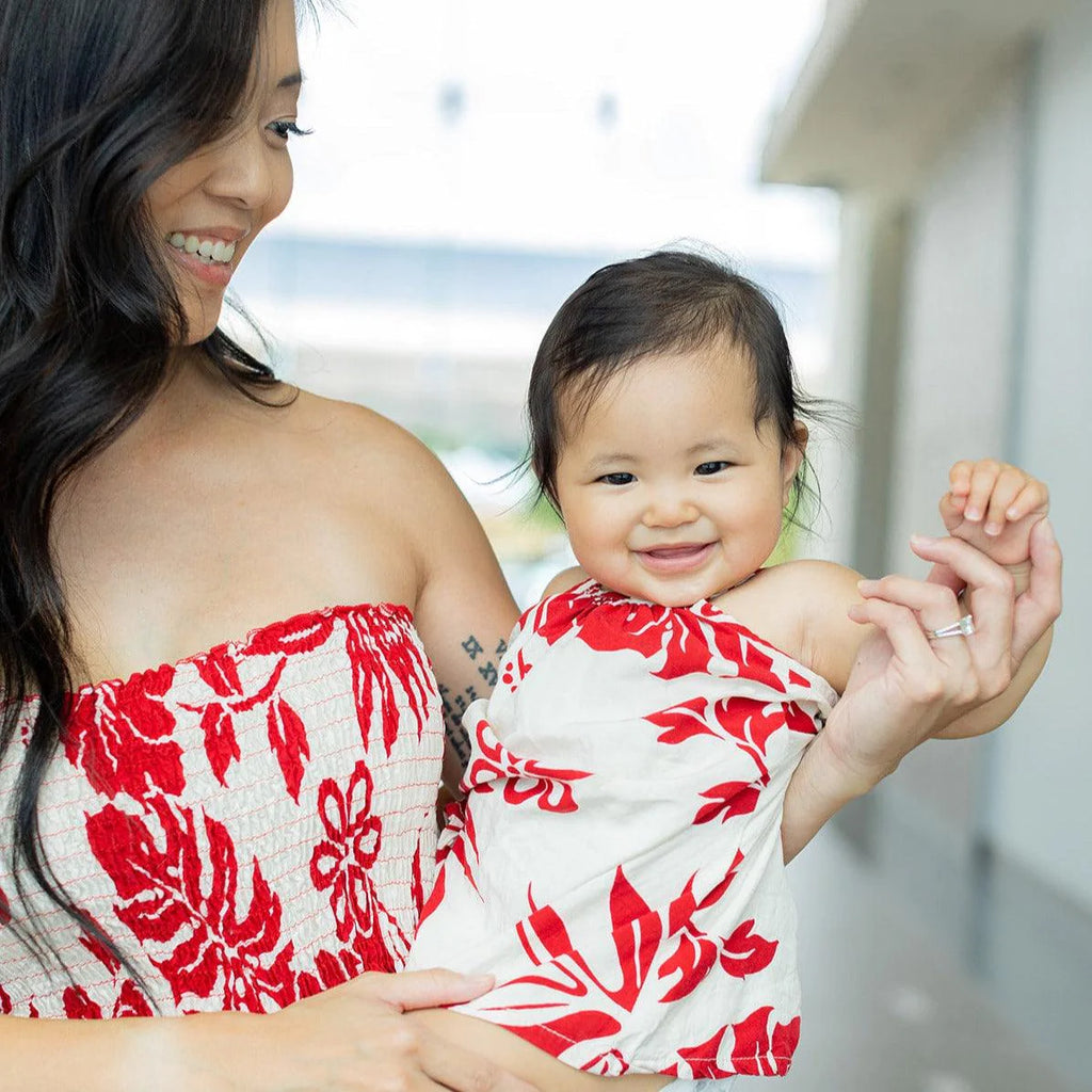 NinthIsle Mom and Baby Made in Hawaii Super Soft Resort Wear Girl Halter Dress