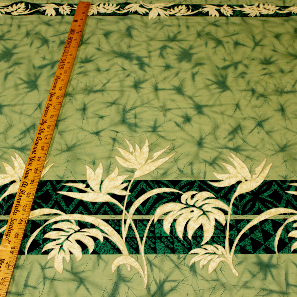 Bird of Paradise Green Fabric by the Yard