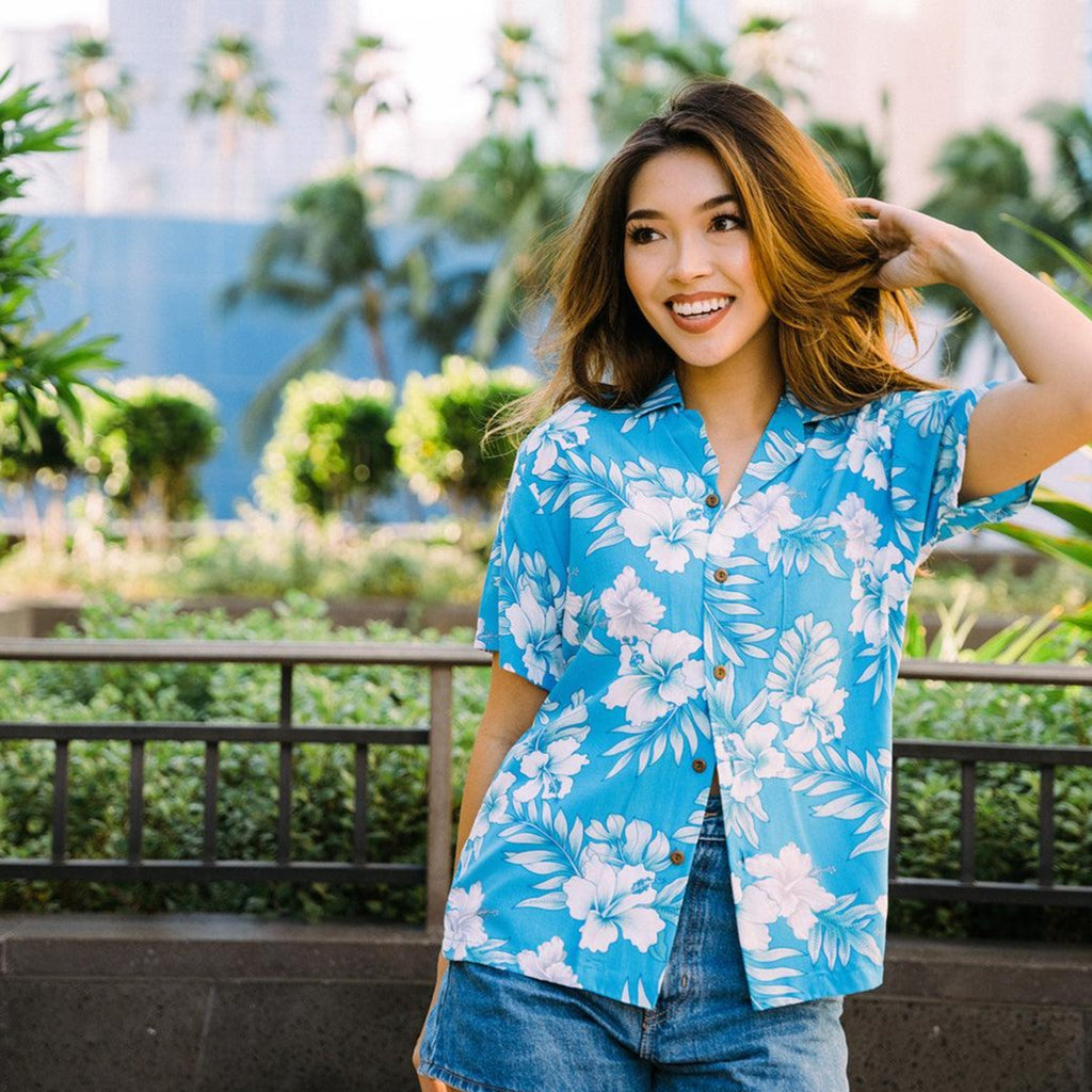 Bright Hibiscus Petite Aloha Shirt, Made in Hawaii - Ninth Isle, Made with Aloha