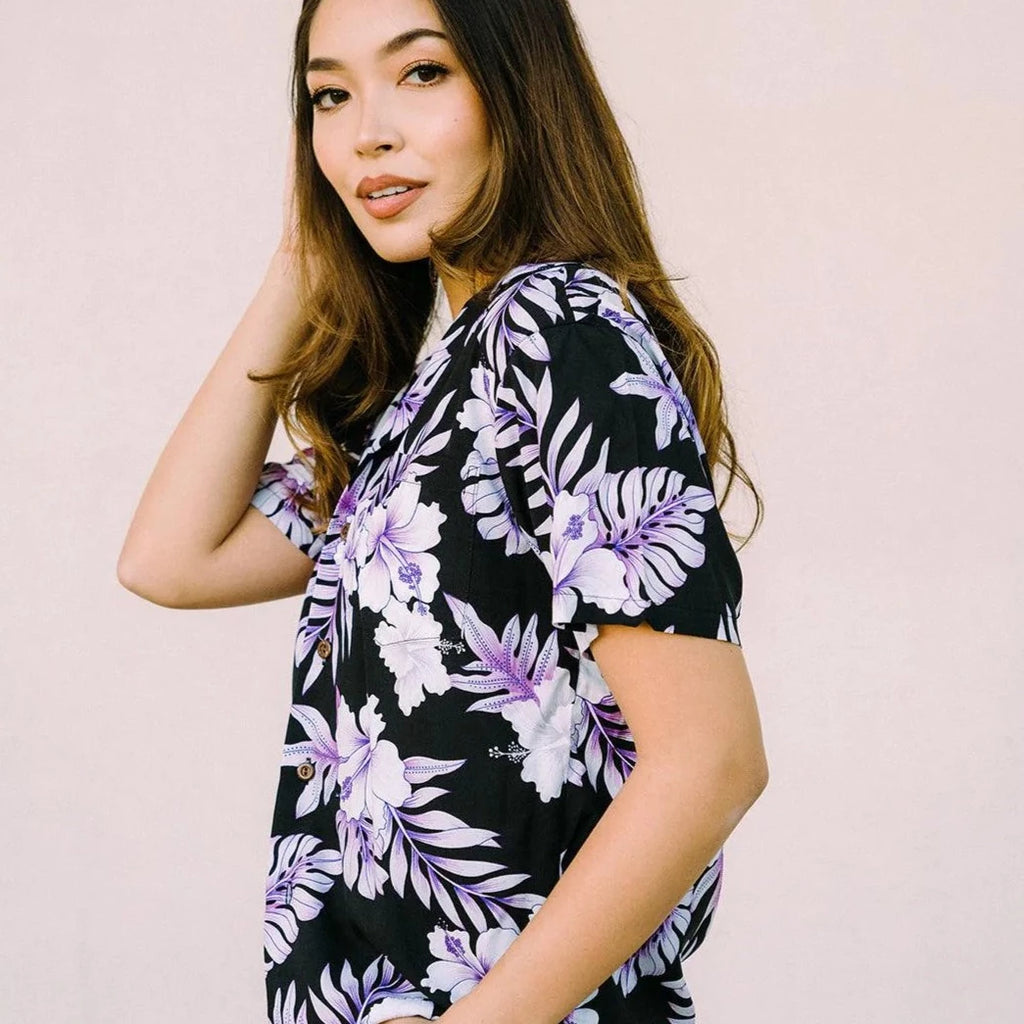 Bright Hibiscus Petite Aloha Shirt, Made in Hawaii - Ninth Isle, Made with Aloha
