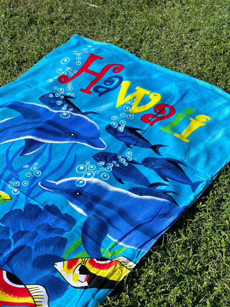 Dolphins Beach Towel, 2 Sizes - Ninth Isle, Made with Aloha