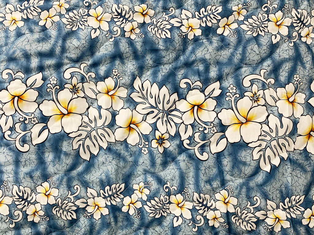 Flowers - Quilted Fabric - 52" Wide - 100% Cotton - Ninth Isle, Made with Aloha