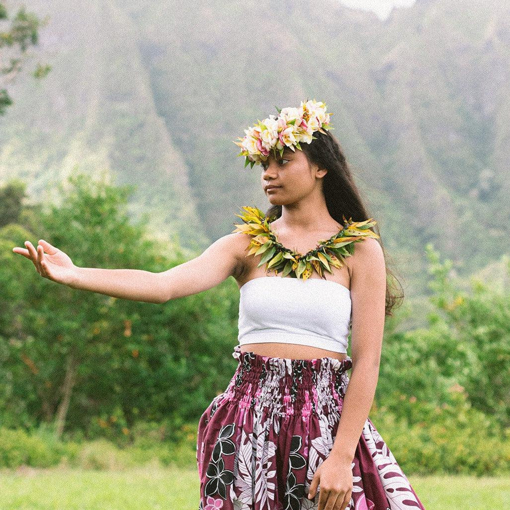 Lauae Fern Hula Pa'u Skirt, Made in Hawaii - Ninth Isle, Made with Aloha