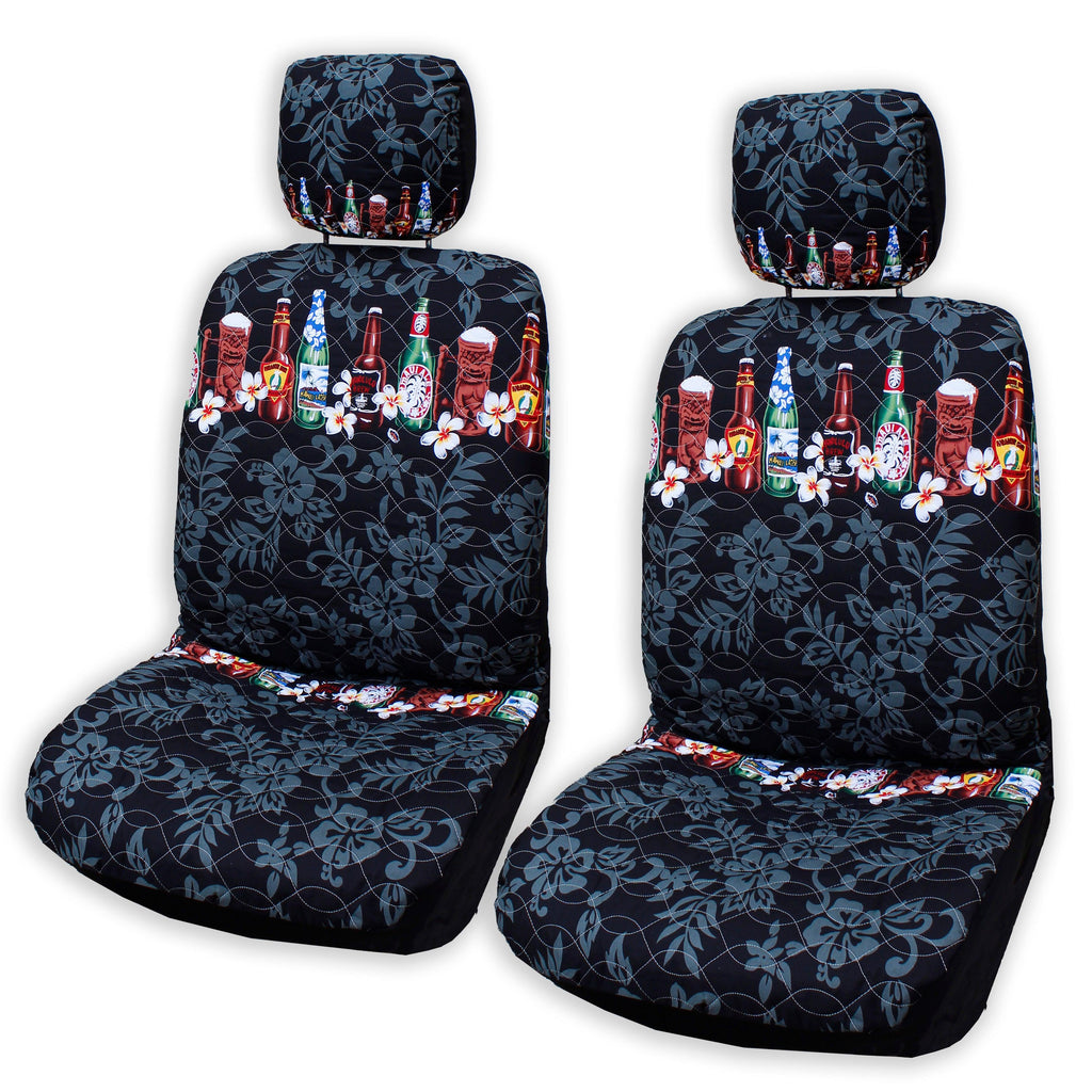 Made in Hawaii, Beer Hawaiian Separate Headrest Cover - Set of 2 - Beer Lover's Gift - Ninth Isle, Made with Aloha