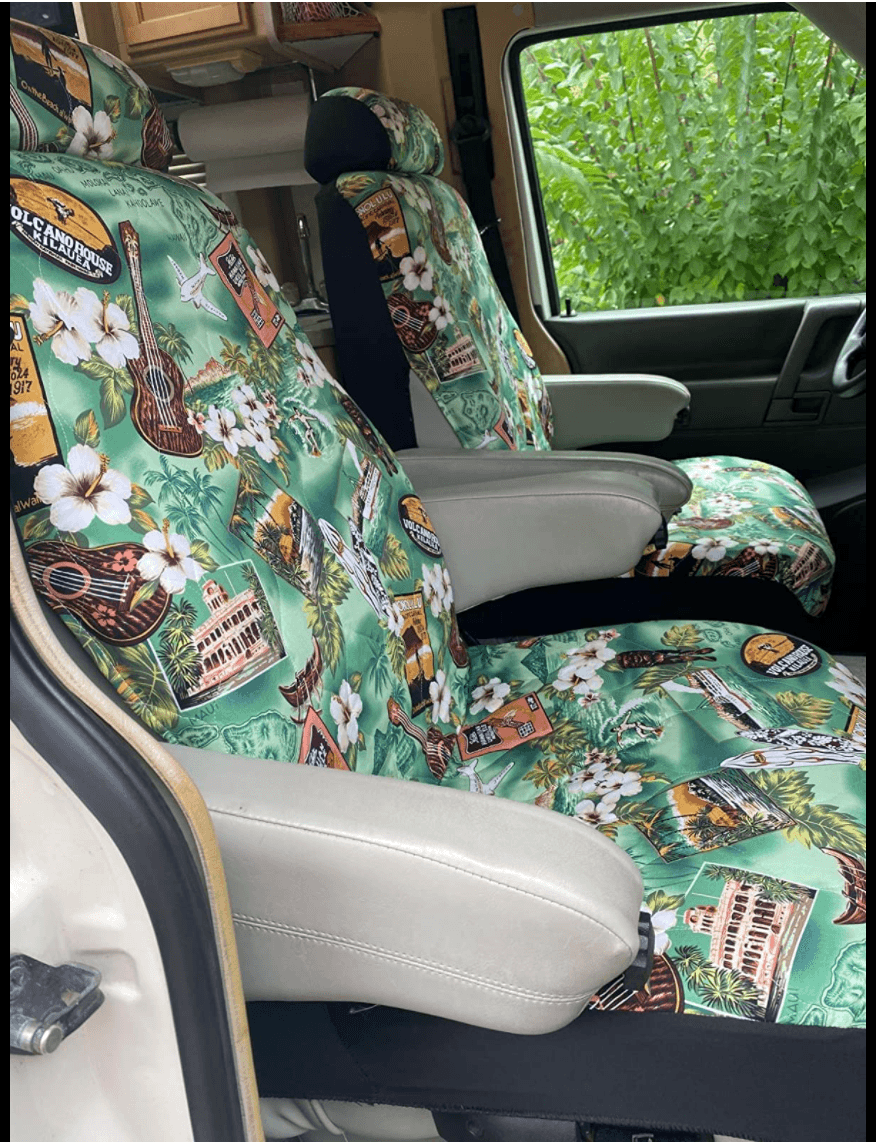 Made in hotsell Hawaii - Set of 2, Classic Tapa Tropical Hawaiian Separate Headrest Car Seat Covers - Handmade Customization Original Design Gift