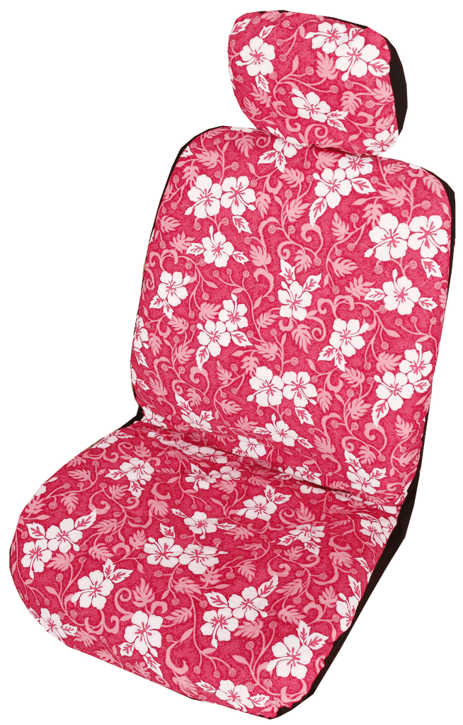 Pink Ulu Fruit Hawaiian Separate Headrest Car Seat Cover