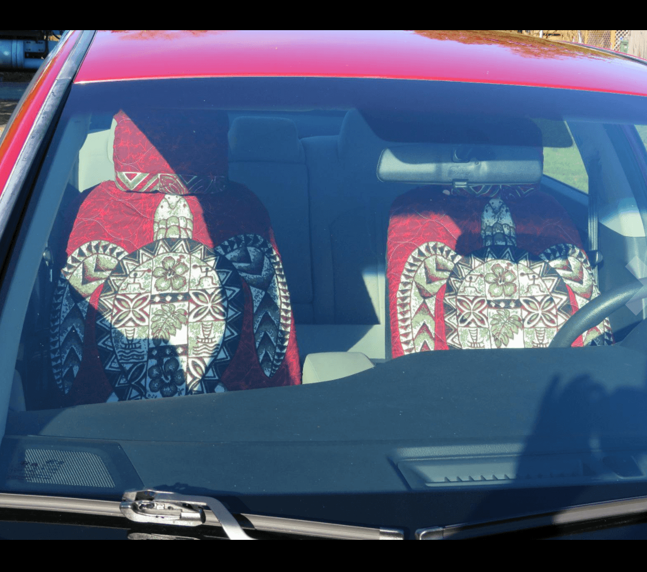 Made in Hawaii - Rice Bag Unique Original Design Hawaiian Separate Headrest Car Seat Covers - Set of 2 - Handmade Customization Gift good Gift