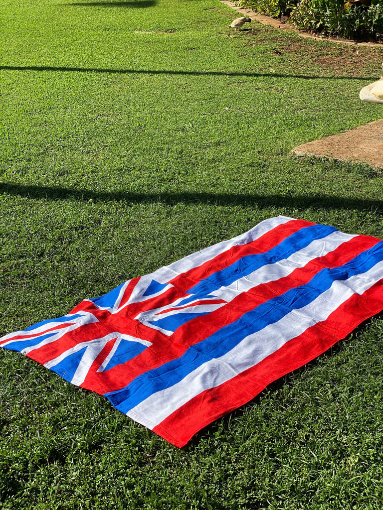 Modern Hawaiian Flag Beach Towel, 2 Sizes - Ninth Isle, Made with Aloha