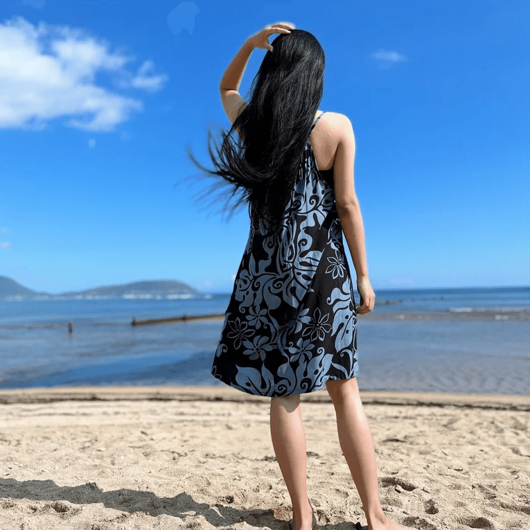 Monstera Abstract Halter Dress, Made in Hawaii - Ninth Isle, Made with Aloha
