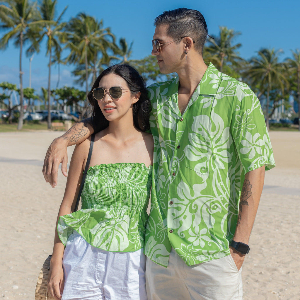Monstera Abstract Men's Aloha Shirt, Made in Hawaii - Ninth Isle, Made with Aloha