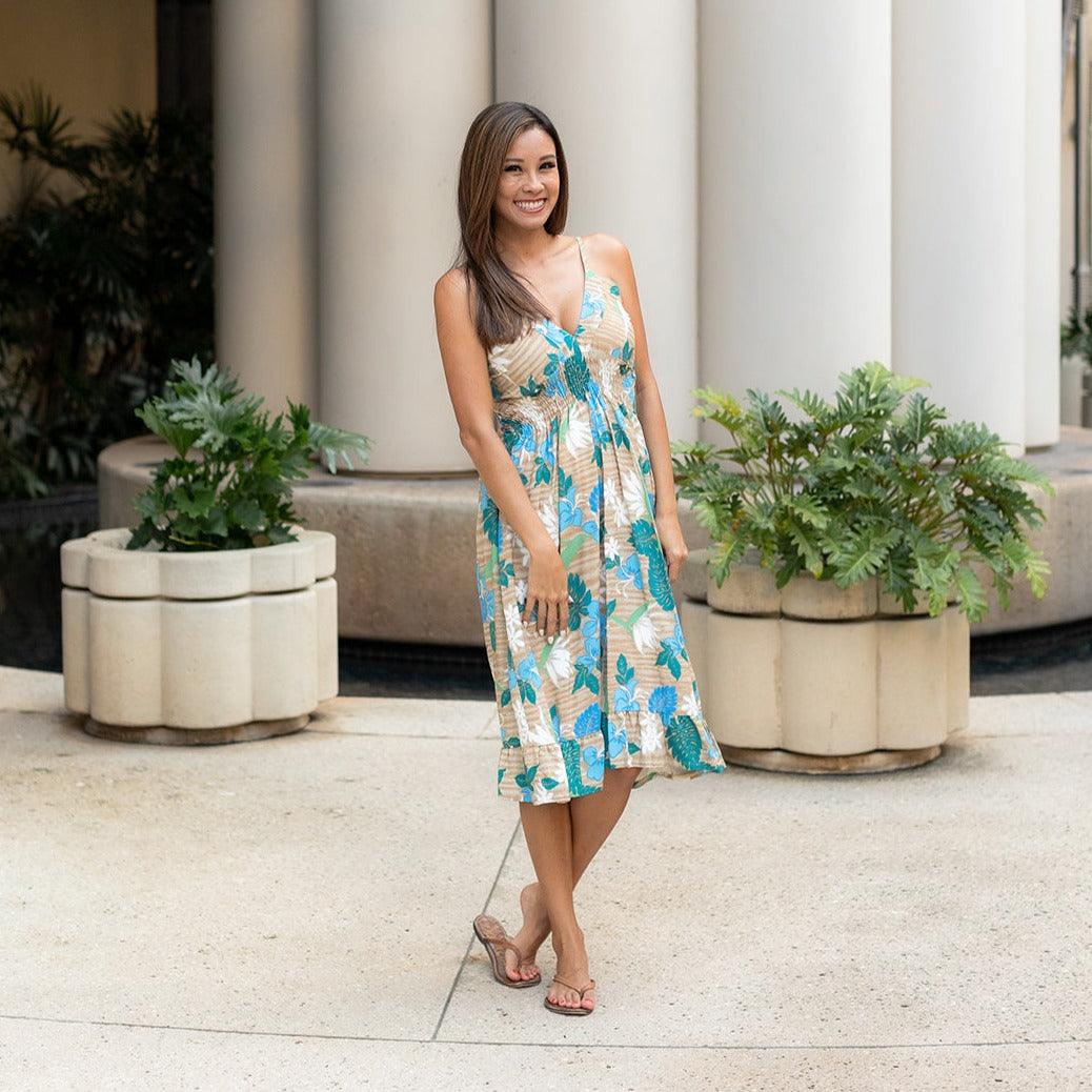 New Bird of Paradise V-Neck Dress, Made in Hawaii