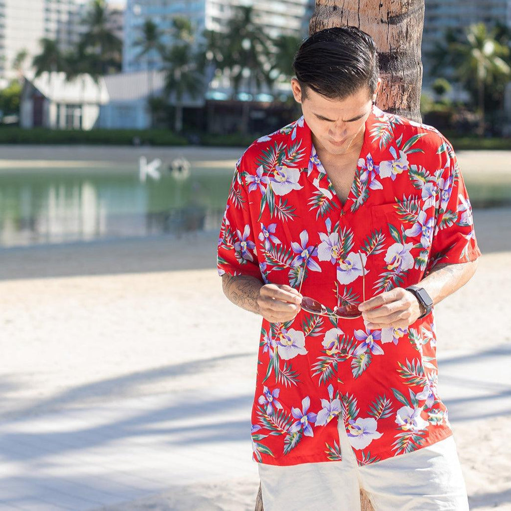 New Orchid Men's Aloha Shirt, Made in Hawaii - Ninth Isle, Made with Aloha