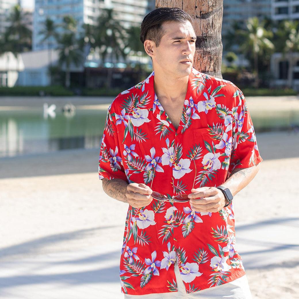 hawaiian style men's dress shirts Mens Aloha Shirt Teal Hawaiian Seashell XL