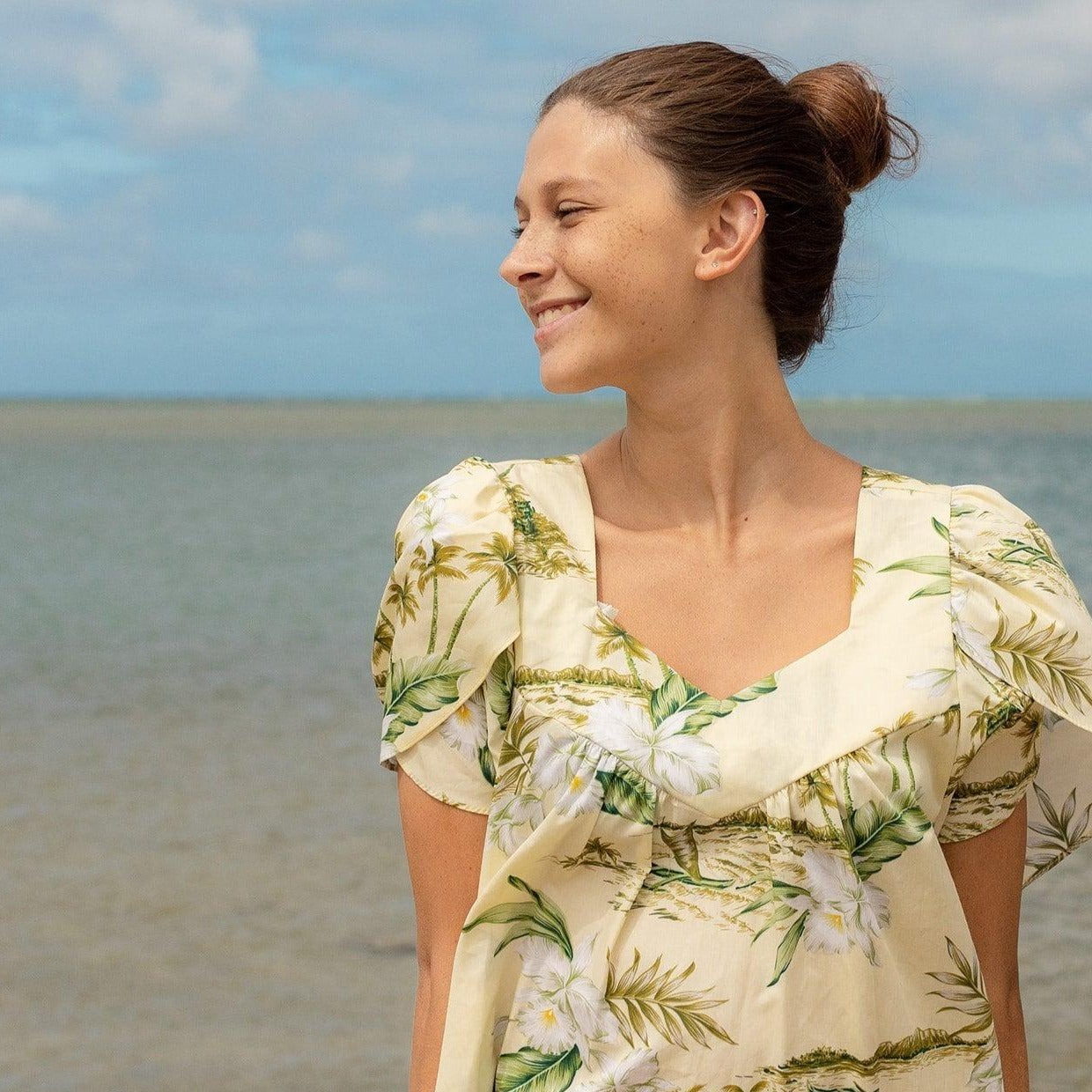 Orchid Short Muumuu, Made in Hawaii