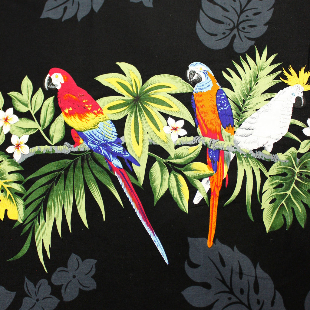 Parrot Black Fabric by the Yard