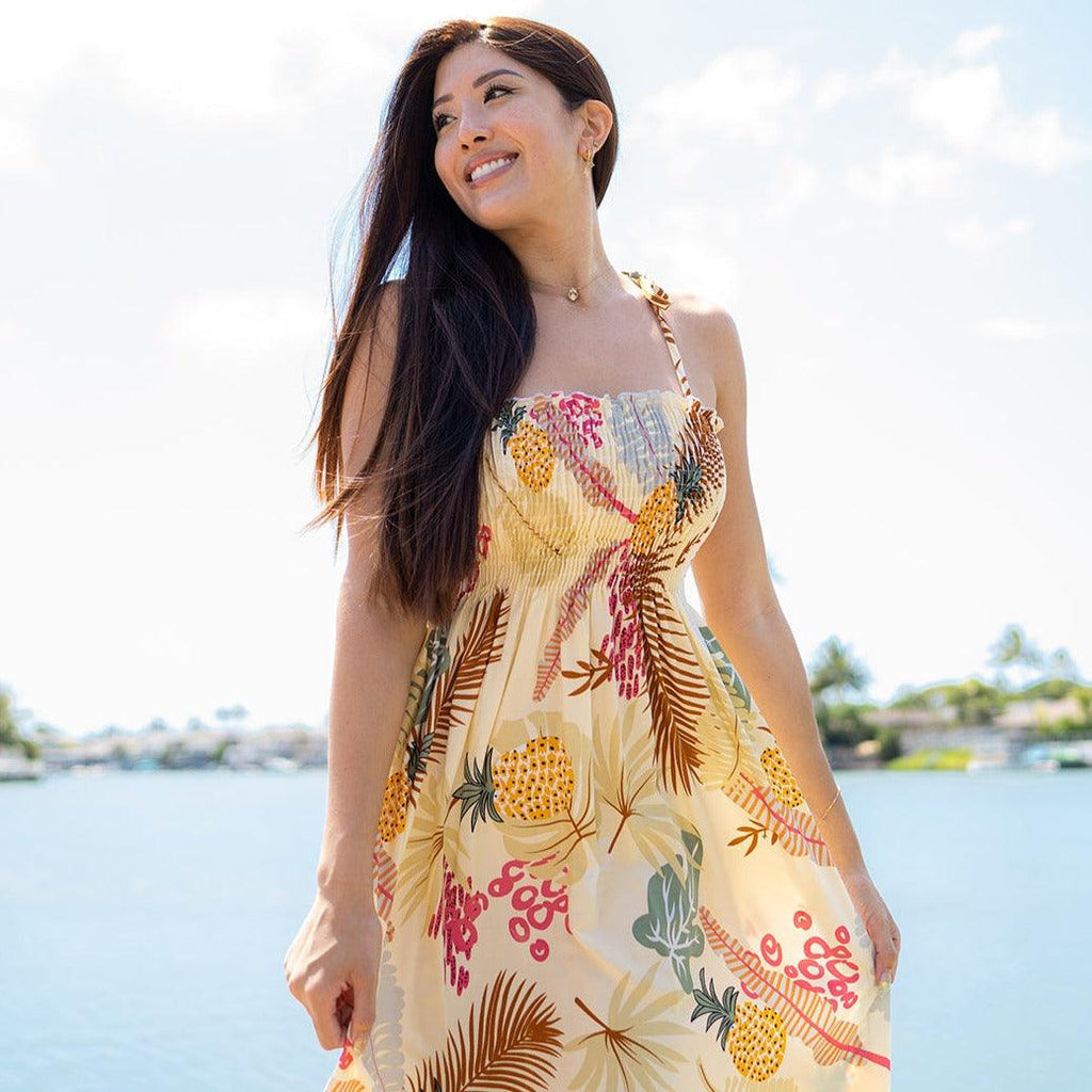 Pineapple Long Tube Dress, Made in Hawaii - Ninth Isle, Made with Aloha