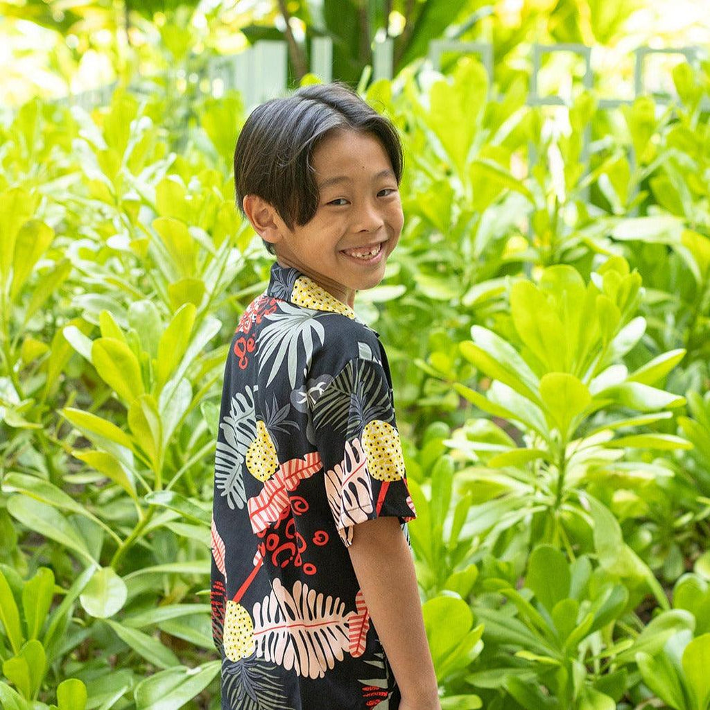 Pineapples Boy's Aloha Shirt and Shorts Set, Made in Hawaii - Ninth Isle, Made with Aloha