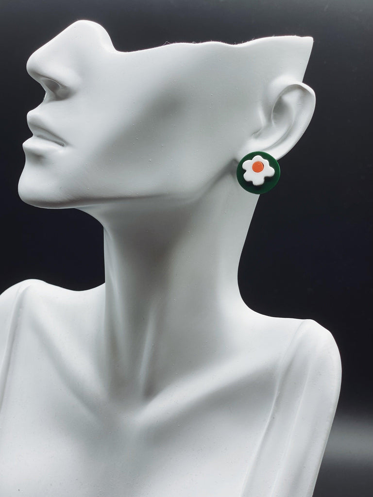 Soft Pale Stud Earrings - Acrylic Lightweight Cute Flowers Summer Earrings - Ninth Isle, Made with Aloha