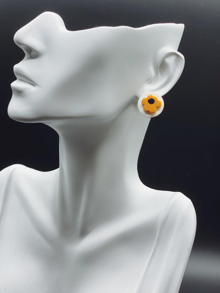 Soft Pale Stud Earrings - Acrylic Lightweight Cute Flowers Summer Earrings - Ninth Isle, Made with Aloha
