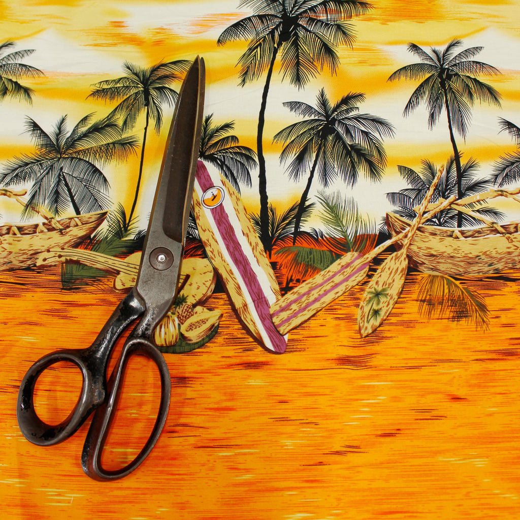 Sunset Canoe - Fabric by the Yard - 100% Cotton - 45" - Ninth Isle, Made with Aloha