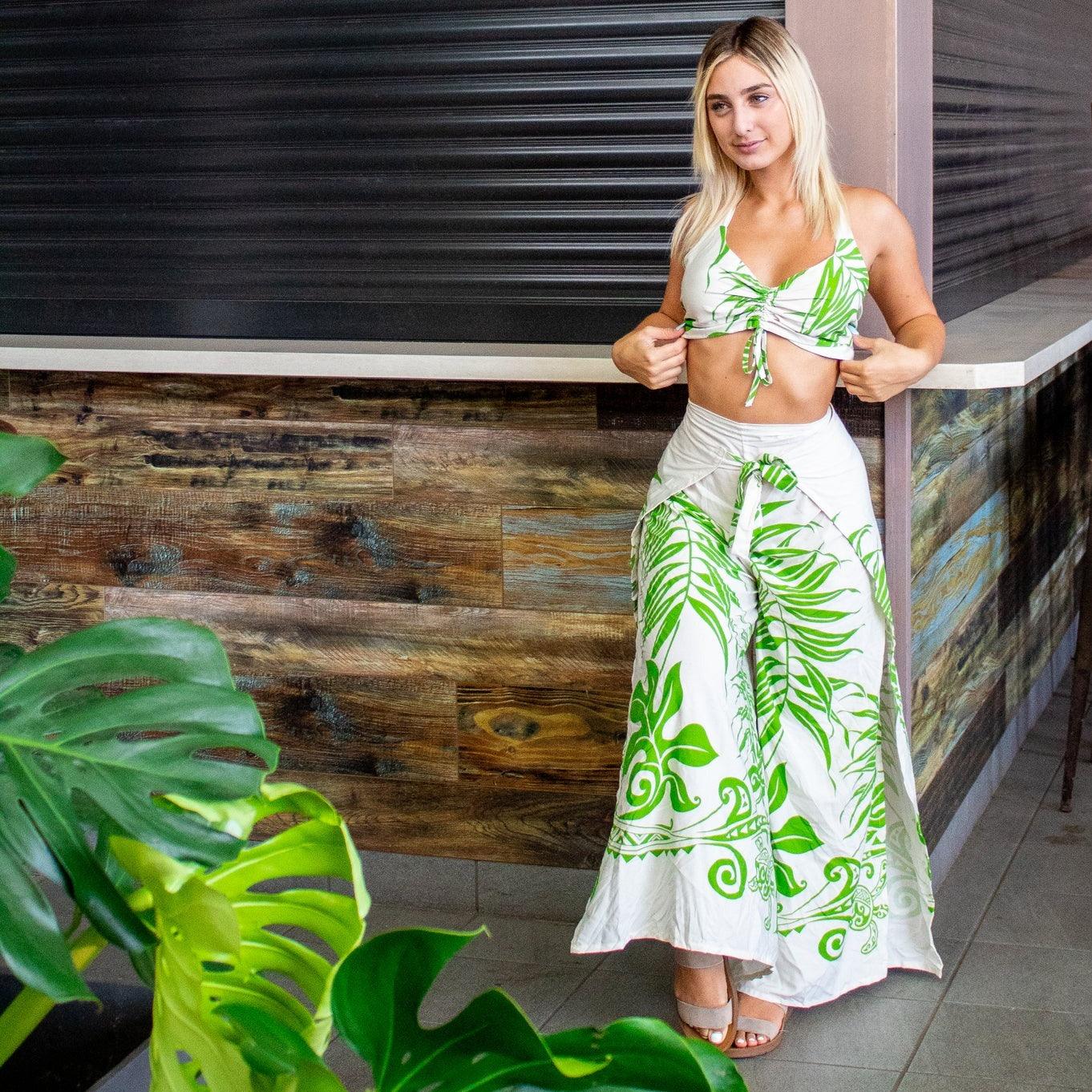 Turtle and Fern Wrap Pants and Top Set, Made in Hawaii – Ninth Isle