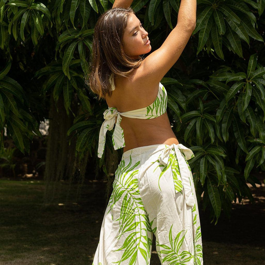 Turtle and Fern Wrap Pants and Top Set, Made in Hawaii - Ninth Isle, Made with Aloha