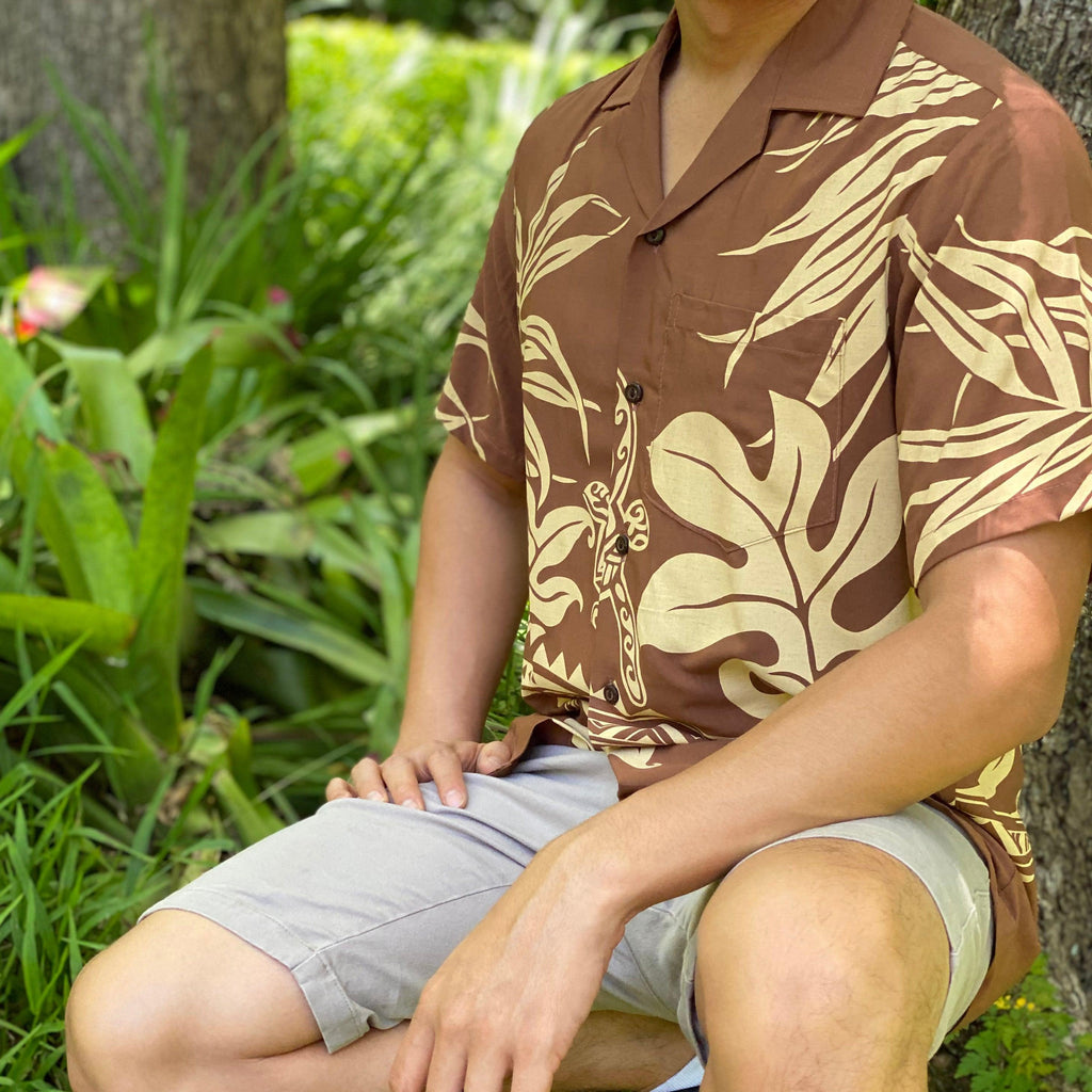 Turtle Fern Men's Aloha Shirt, Made in Hawaii - Ninth Isle, Made with Aloha
