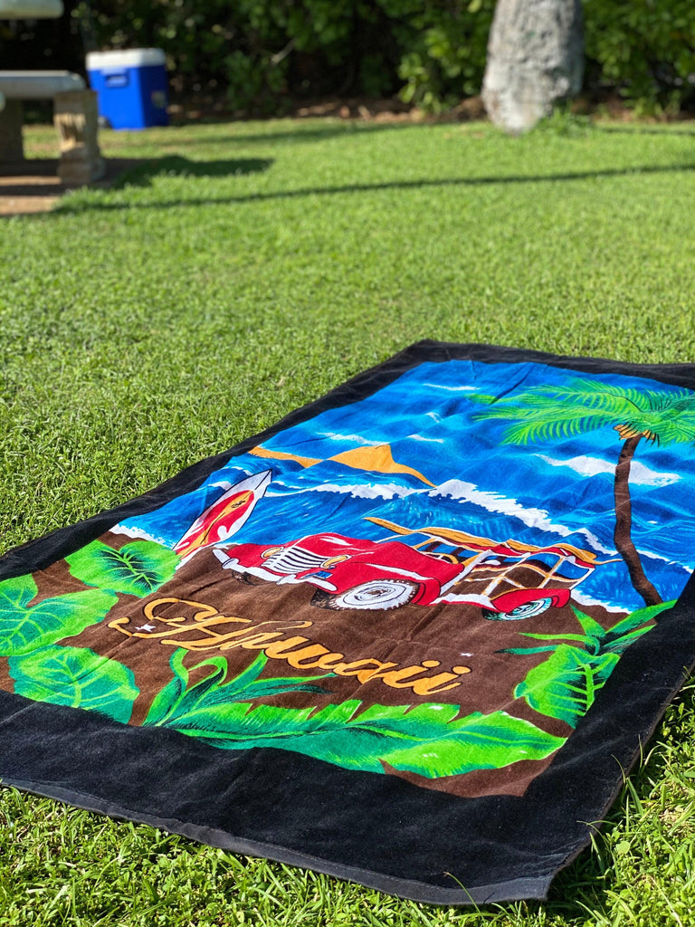 Woody Beach Towel, 2 Sizes - Ninth Isle, Made with Aloha